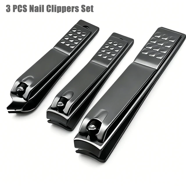 Alt view image 2 of 7 - 3 PCS Premium Nail Clipper Set for Men Stainless Steel Fingernail Toenail Tool