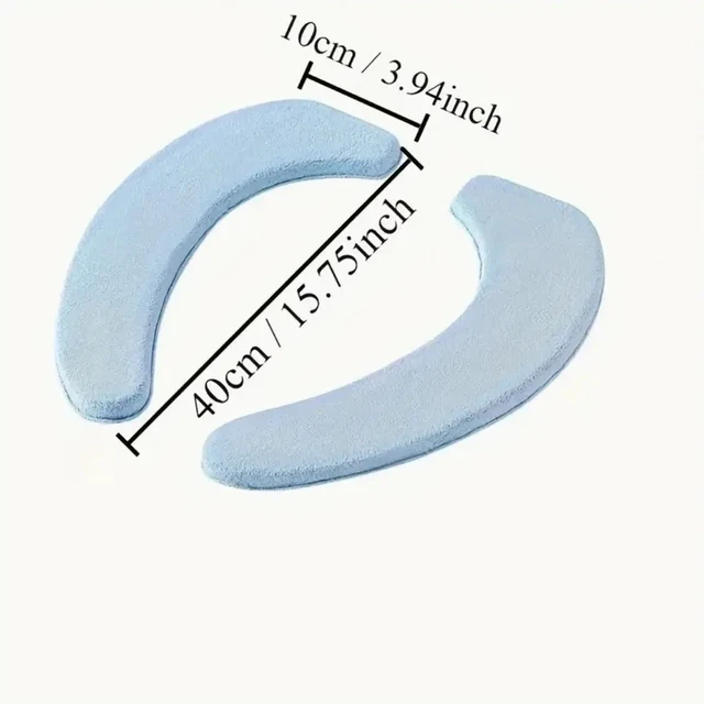 Alt view image 2 of 6 - Thick Toilet Seat Cover Pads Stick-on Soft Warm Washable Bathroom Cushion 1 Pair