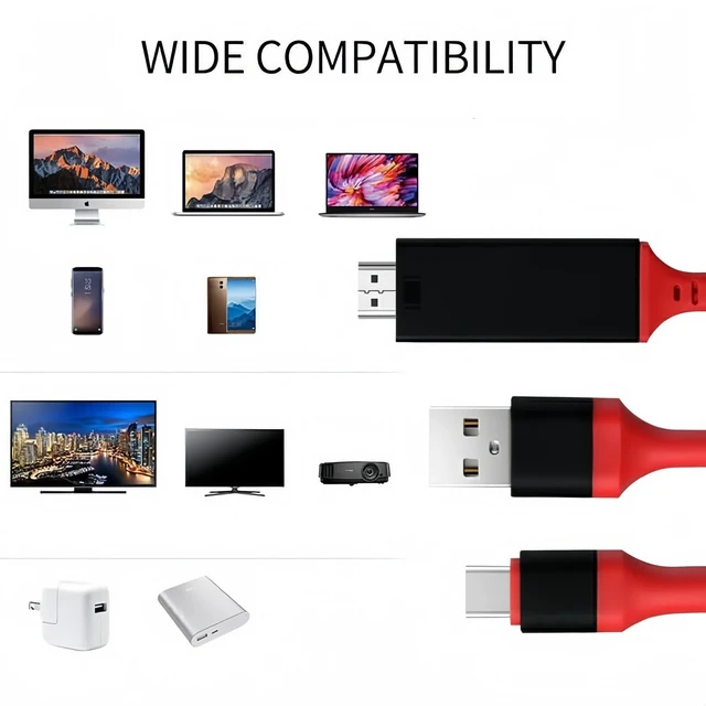 Alt view image 5 of 7 - 4K USB Type C to HDMI TV Video Cable Adapter Cord For Android Phone Tablet 2M