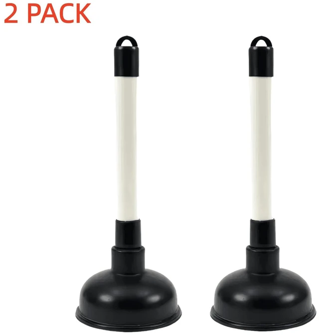 Main image of 2 PCS Heavy Duty 4 in Rubber Toilet Plunger Drain Unclogger Strong Suction US