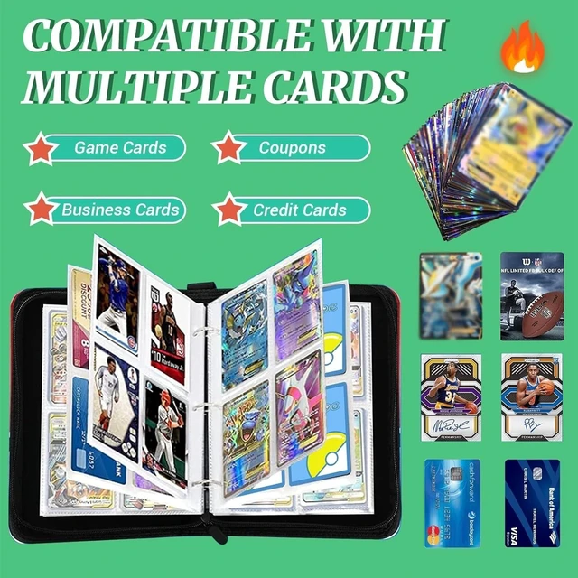 Alt view image 5 of 7 - 4 Pocket Trading Card Binder Holder Fits 400 Cards Premium Sleeves Album TCG USA