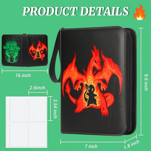 Alt view image 6 of 7 - 4 Pocket Trading Card Binder Holder Fits 400 Cards Premium Sleeves Album TCG USA