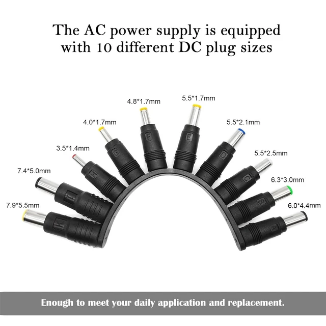Alt view image 2 of 6 - 10 PCS Universal 5.5 x 2.1 mm DC Connector Jack Power Adapter | Laptop Charger Tips, Barrel Supply Plugs for Laptop Charger, Led Strip, Webcam, Router