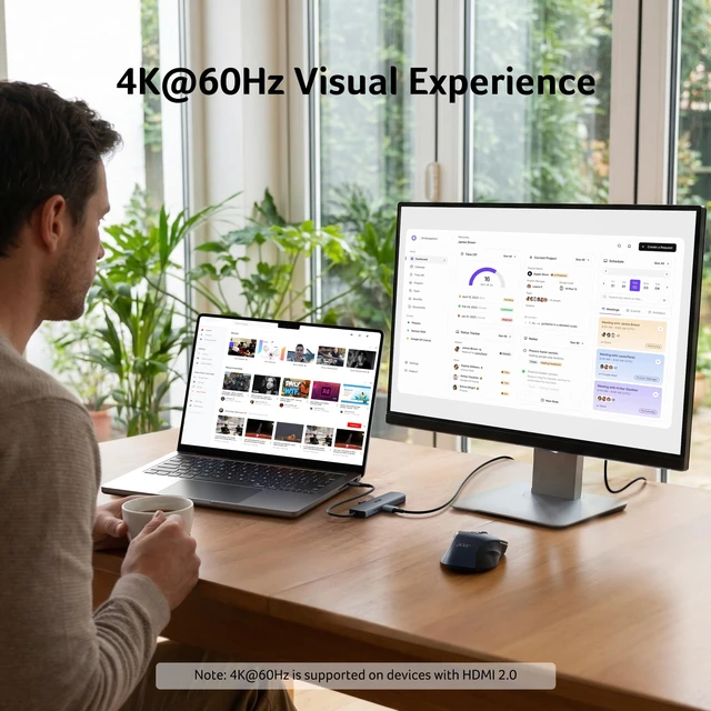 Alt view image 3 of 7 - 6 in 1 USBC Hub with Ethernet, 4K@60Hz USBC to HDMI Multiport Adapter | 2*USB-A 3.0 & 1*USB-C 3.0 Data Ports, 100W PD Port, USB C Dongle for MacBook Neo/Pro M5/Air, iPad, iPhone 17/16/15