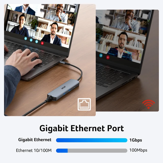 Alt view image 4 of 7 - 6 in 1 USBC Hub with Ethernet, 4K@60Hz USBC to HDMI Multiport Adapter | 2*USB-A 3.0 & 1*USB-C 3.0 Data Ports, 100W PD Port, USB C Dongle for MacBook Neo/Pro M5/Air, iPad, iPhone 17/16/15