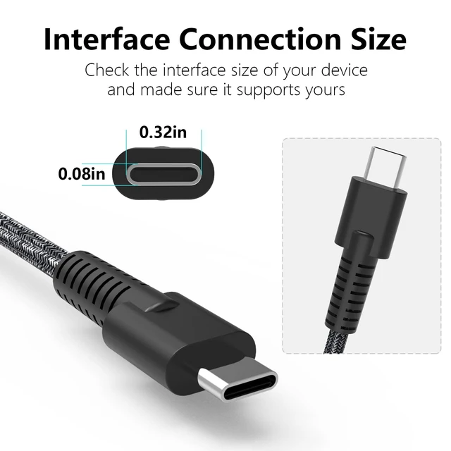Alt view image 2 of 7 - 100W USB-C Charger Fit for HP Spectre Fold 17 x360 Pavilion Plus 14 | 16-aa0047nr 14-ew1010nr ZBook Firefly 14 16 G11 Envy 17-cw1087nr 17-cw1097nr TPN-LA31 N57041-001 N56858-0 Power