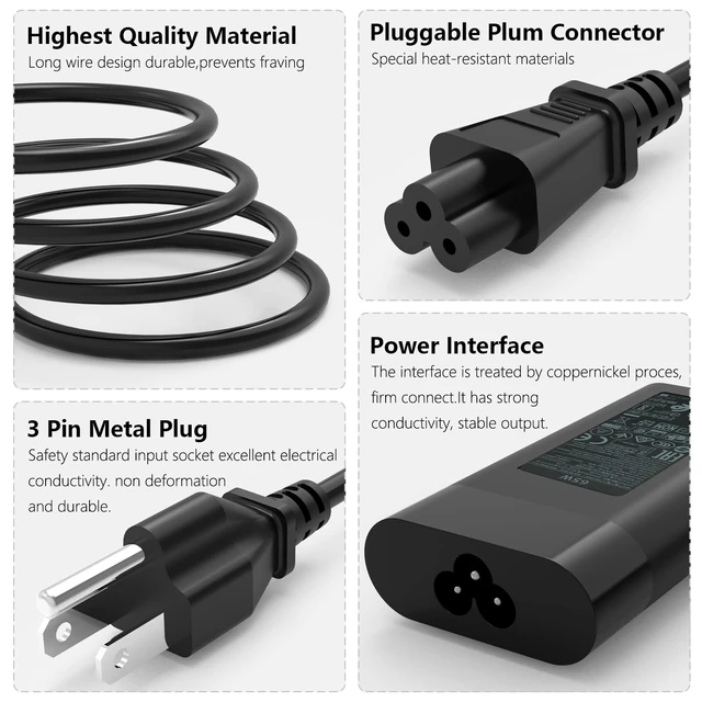 Alt view image 3 of 7 - 100W USB-C Charger Fit for HP Spectre Fold 17 x360 Pavilion Plus 14 | 16-aa0047nr 14-ew1010nr ZBook Firefly 14 16 G11 Envy 17-cw1087nr 17-cw1097nr TPN-LA31 N57041-001 N56858-0 Power