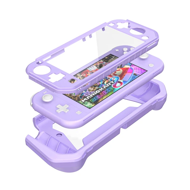 Alt view image 2 of 7 - Compatible with Nintendo Switch Lite Screen Protector Case Cover with Hand Grip, Detachable Protective Case with Shockproof and Anti-Scratch Design for Nintendo Switch Lite, Purple