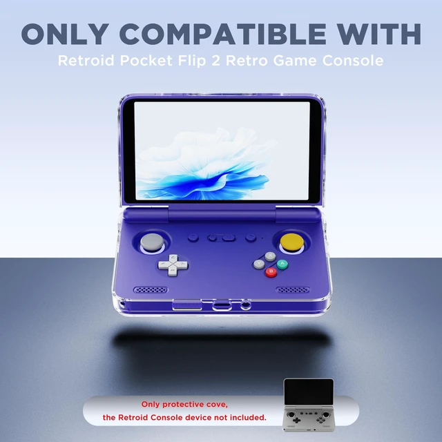 Alt view image 2 of 7 - Protective Case for Retroid Pocket Flip 2 Retro Game Console (Clear) | Clear TPU Cover Compatible with Retroid Pocket Flip 2,Shockproof Drop-Proof Game Console Case Cover