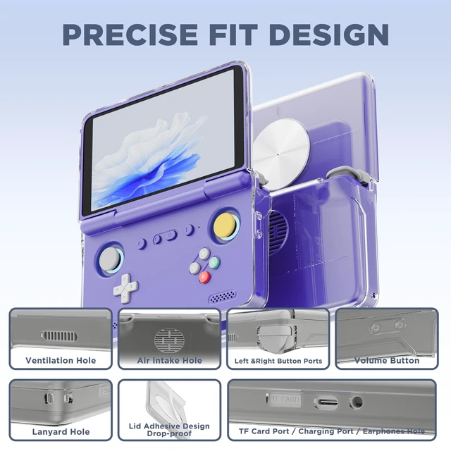Alt view image 3 of 7 - Protective Case for Retroid Pocket Flip 2 Retro Game Console (Clear) | Clear TPU Cover Compatible with Retroid Pocket Flip 2,Shockproof Drop-Proof Game Console Case Cover