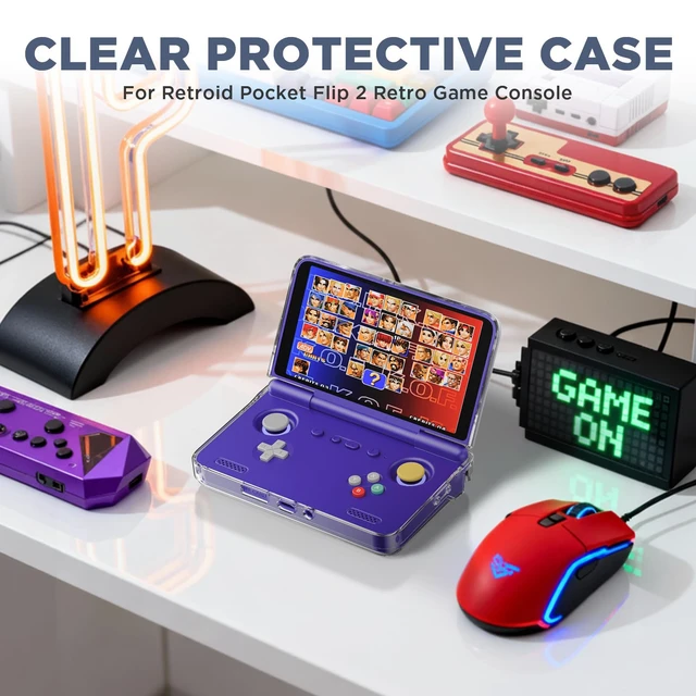 Alt view image 7 of 7 - Protective Case for Retroid Pocket Flip 2 Retro Game Console (Clear) | Clear TPU Cover Compatible with Retroid Pocket Flip 2,Shockproof Drop-Proof Game Console Case Cover