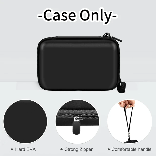 Alt view image 2 of 7 - Protective Case for Analogue Pocket Handheld Game Console | PU Shell Cushions Drops; Divider Limits Friction While Strap and Mesh Pocket Secure Cards and Cables, Black, Case Only