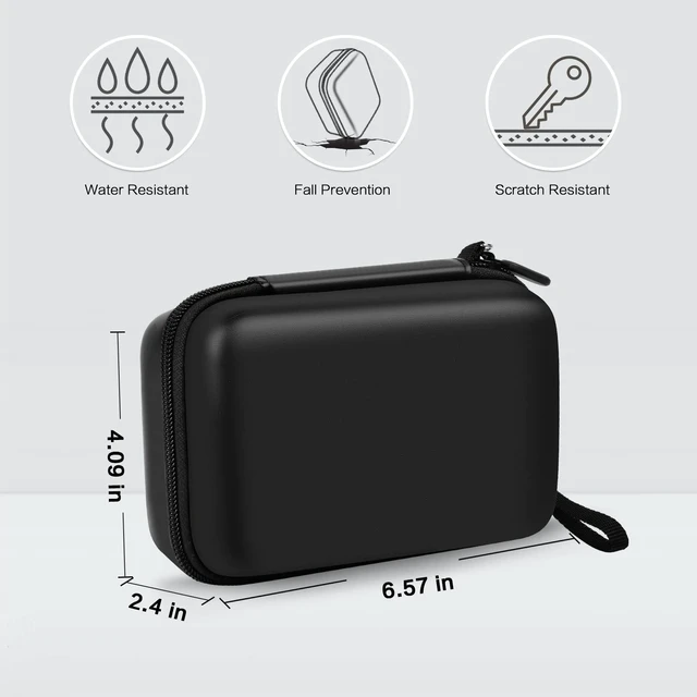 Alt view image 4 of 7 - Protective Case for Analogue Pocket Handheld Game Console | PU Shell Cushions Drops; Divider Limits Friction While Strap and Mesh Pocket Secure Cards and Cables, Black, Case Only