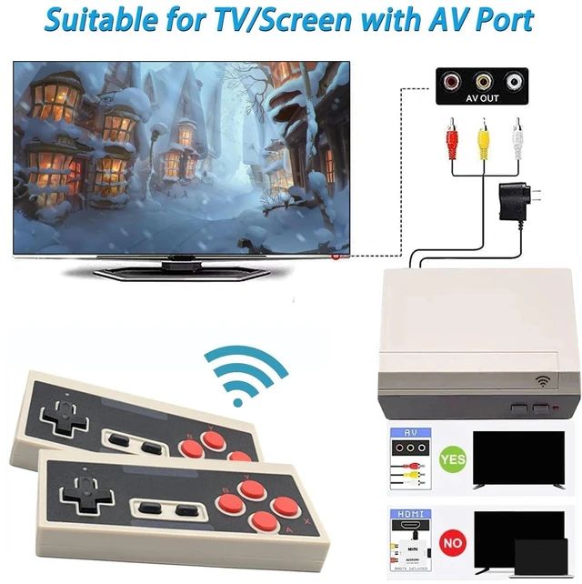 Alt view image 3 of 7 - New Wireless Retro Gaming Console Built-in 620 Video Games | AV Output 8-Bit Classic Rereo Game Console with 2 Wireless Controllers, Plug & Play TV Nostalgia Gaming Gifts