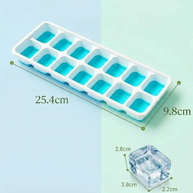 Alt view image 5 of 5 - Silicone Ice Cube Trays with Lids - Flexible BPA-Free Variety Pack | Easy-release, spill-resistant, makes 14 cubes, top-rack dishwasher safe