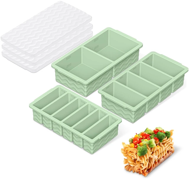 Main image of 3-Pack Silicone Freezer Trays with Lid, Soup Freezer Container Molds | 2 Large 2-Cup, 4 Medium 1-Cup, 6 Small 1/2-Cup, BPA Free, Ice Cube Tray for Soup, Stews, Sauces, Meal Prep, Broth, Leftovers