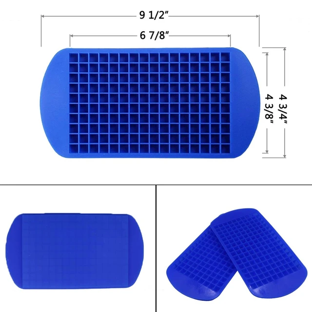 Alt view image 2 of 7 - Silicone Mini Ice Cube Trays 2 Pack, 160 Small Ice Cube Molds Easy Release Crushed Ice Cube for Chilling Whiskey Cocktail, BPA Free Flexible Stackable and Durable Soft Mold Storage Containers