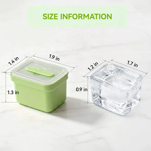 Alt view image 2 of 7 - 6 Pack Individual Lidded Silicone Ice Cube Trays, Easy Release | BPA-free, Easy-Release, Dishwasher Safe, Stackable, Reusable, for Whiskey, Cocktails, Iced Coffee, and Party Treats Green