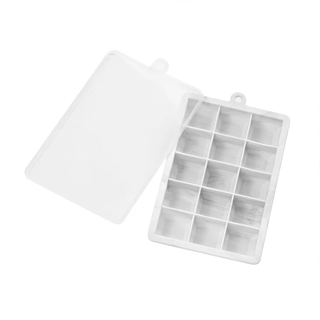Alt view image 4 of 7 - Ice Cube Tray, 3 Pack Silicone Ice Cube Molds, Silicone Ice Cube Trays, Silicone Ice Trays, Easier to Release, BPA Free for Alcohol/Coffee/Beverages (15 Grid Marble Color)