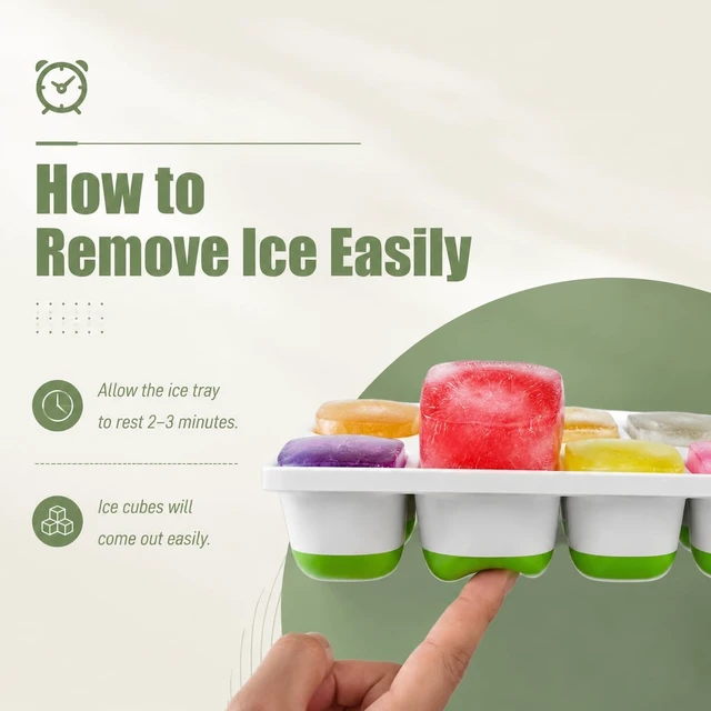 Alt view image 5 of 7 - 3-Pack Ice Cube Trays with Lids - 42-Cube Durable Silicone & Plastic Easy Release Ice Molds with Storage Container & Scoop for Kitchen, RV, Cocktails, Coffee & Drink