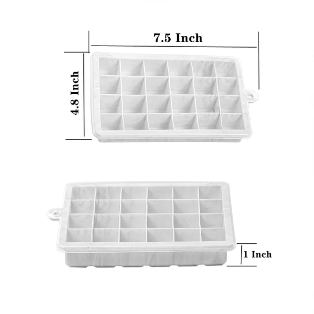 Alt view image 2 of 7 - Ice Cube Tray, 3 Pack Silicone Ice Cube Molds, Silicone Ice Cube Trays, Silicone Ice Trays, Easier to Release, BPA Free for Alcohol/Coffee/Beverages (24 Grid Marble Color)