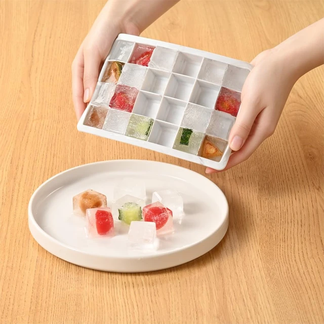 Alt view image 5 of 7 - Ice Cube Tray, 3 Pack Silicone Ice Cube Molds, Silicone Ice Cube Trays, Silicone Ice Trays, Easier to Release, BPA Free for Alcohol/Coffee/Beverages (24 Grid Marble Color)