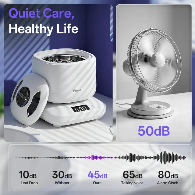 Alt view image 6 of 7 - Ultrasonic Retainer Cleaner Machine with UV,Sonic Jewelry Cleaner for Rings | Automatic Denture and Aligners Cleaning Pod for Night Guards, Mouth Guards,One-Touch 4 Modes Makeup Brush Cleaner Electric