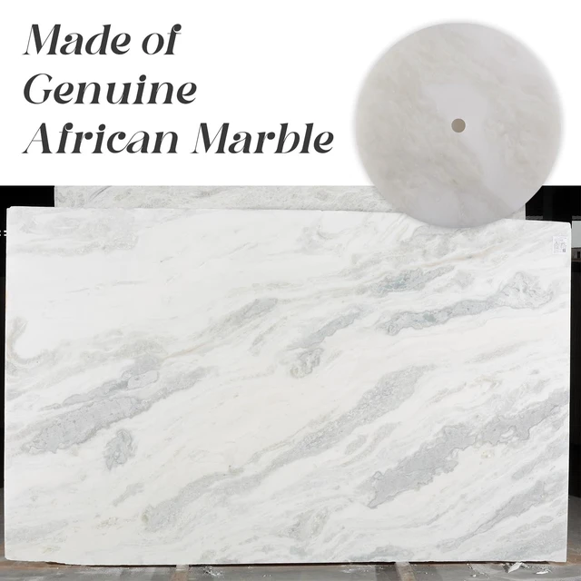 Alt view image 5 of 7 - African Genuine Marble Paper Towel Holder Countertop, 6" Stone Base Gold Rod Paper Towel Holder Stand for Kitchen Storage, for Standard or Jumbo-Sized Rolls
