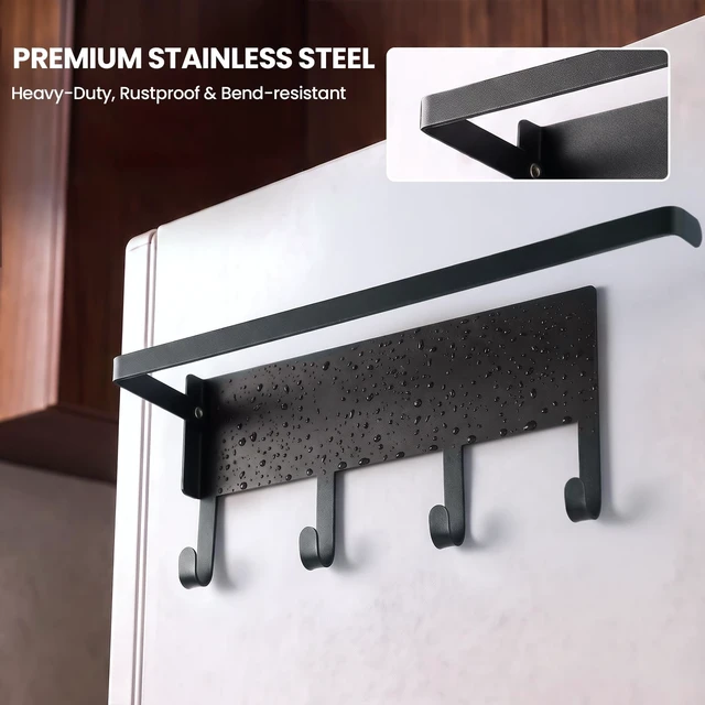 Alt view image 5 of 7 - Strong Magnetic Paper Towel Holder for Fridge (Black) | Stainless Steel Papertowel Rack, Heavy Duty, No Drill Roll Holder for Kitchen Refrigerators, RVs, Garages, Grills