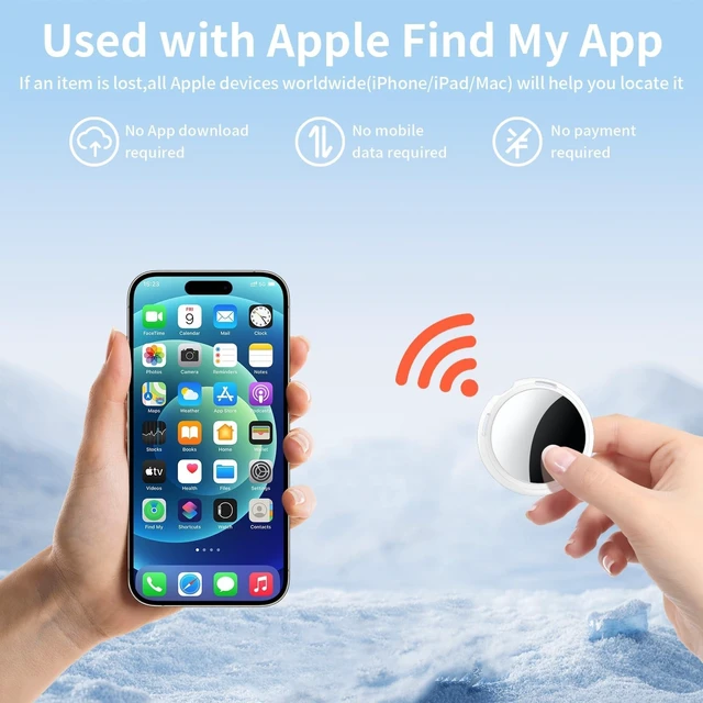 Alt view image 4 of 7 - 2 Pack Tracker Tags Finder Apple Find My MFi Certified Waterproof iOS Only Bluetooth Air Smart Tags Item Finder Locator Worldwide Tracking for Key Pets Wallet Backpack Dogs Luggage Replaceable Battery