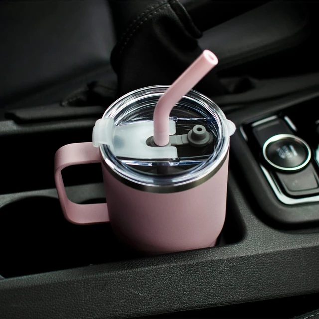 Alt view image 6 of 7 - 24 oz Insulated Tumbler with Handle Lids and Straw | Stainless Steel Double Wall Vacuum Travel Coffee Mugs for Office & Outdoor Leak proof BPA Free Cups