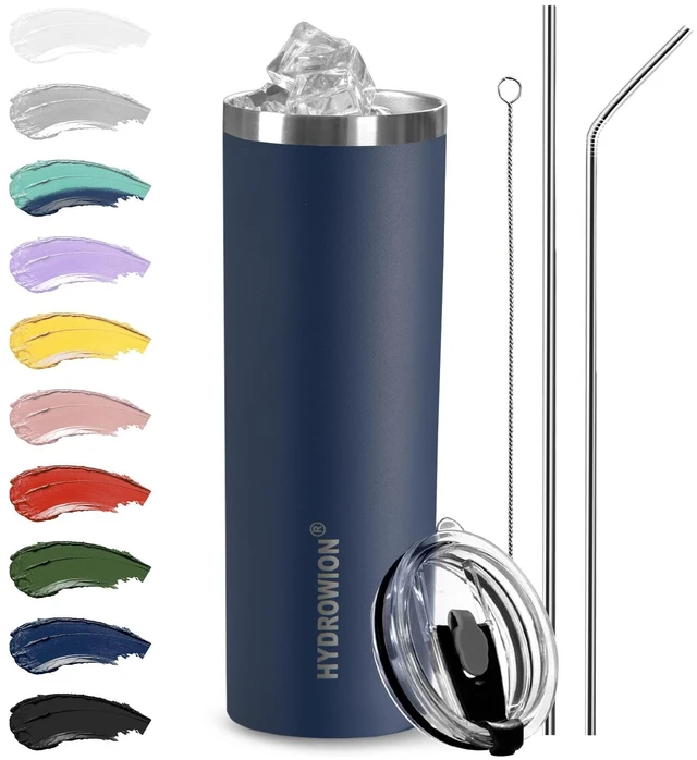 Main image of 20 oz Insulated Tumbler Skinny Coffee Cup with Straw Lid 24 Hrs Cold | 304 Stainless Steel Vacuum thermal Travel Mugs Leakproof Lightweight for 12 Hrs Hot or 24 Hrs Cold Drinks