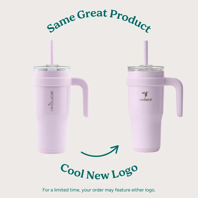 Alt view image 2 of 7 - 24 oz Stainless Steel Tumbler with Handle - Dual-Wall Vacuum Insulated Travel Mug, Sweat-Proof Lid & Reusable Straw - Keeps Drinks Cold for 24 Hrs, Fits Cupholders, Dishwasher Safe - Lilac Bud