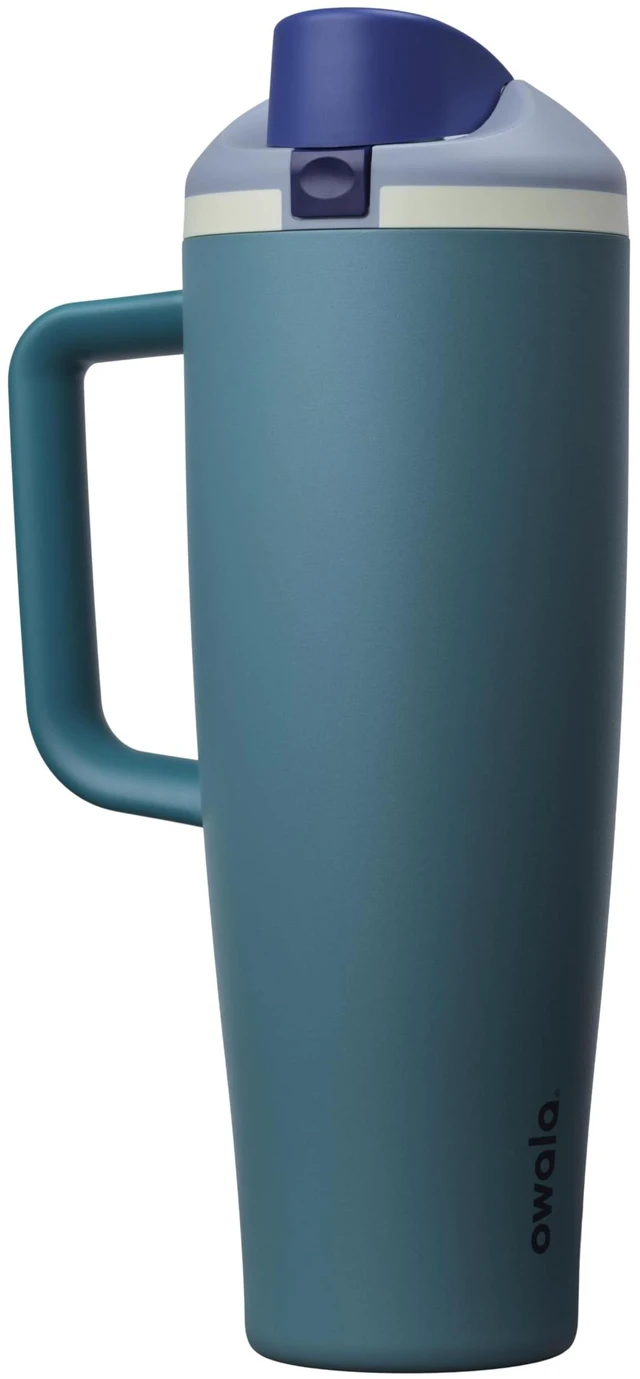 Main image of FreeSip Tumbler Insulated Stainless Steel Water Bottle with Built-in Straw and Side Handle, For Travel, Work, School, and Sports, BPA Free, Leak Proof, 40oz, Denim