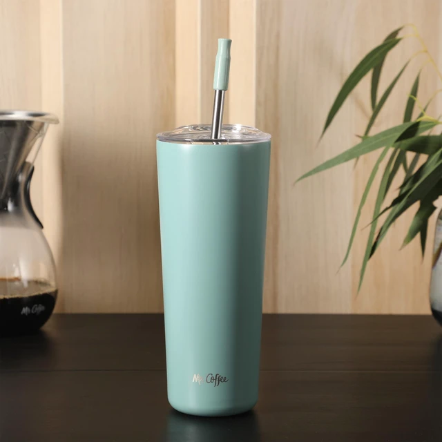 Alt view image 3 of 5 - Java Quest 23 oz Double Wall Stainless Steel Tumbler with Lid & Reusable Straw, Insulated Thermal Drink Cup for Hot & Cold Beverages, Teal