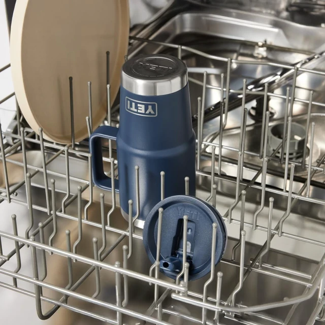 Alt view image 4 of 7 - Rambler 20 oz Travel Mug with Flip Straw Lid Stainless Steel, Vacuum Insulated, Leakproof, Cup Holder Friendly, Navy