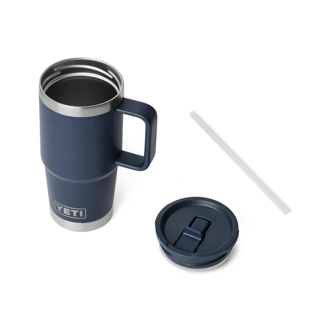Alt view image 3 of 7 - Rambler 20 oz Travel Mug with Flip Straw Lid Stainless Steel, Vacuum Insulated, Leakproof, Cup Holder Friendly, Navy