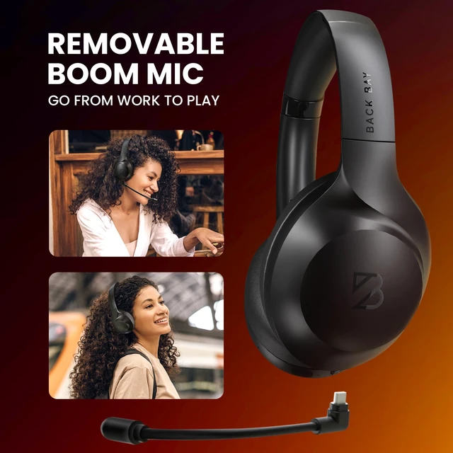 Alt view image 3 of 7 - ClearCall 70, Bluetooth Headphones with Removabel Boom Mic | Over Ear Headphones with Mic, Work from Home Headset with Mic, Work Headphones Wireless Bluetooth, Boom Mic