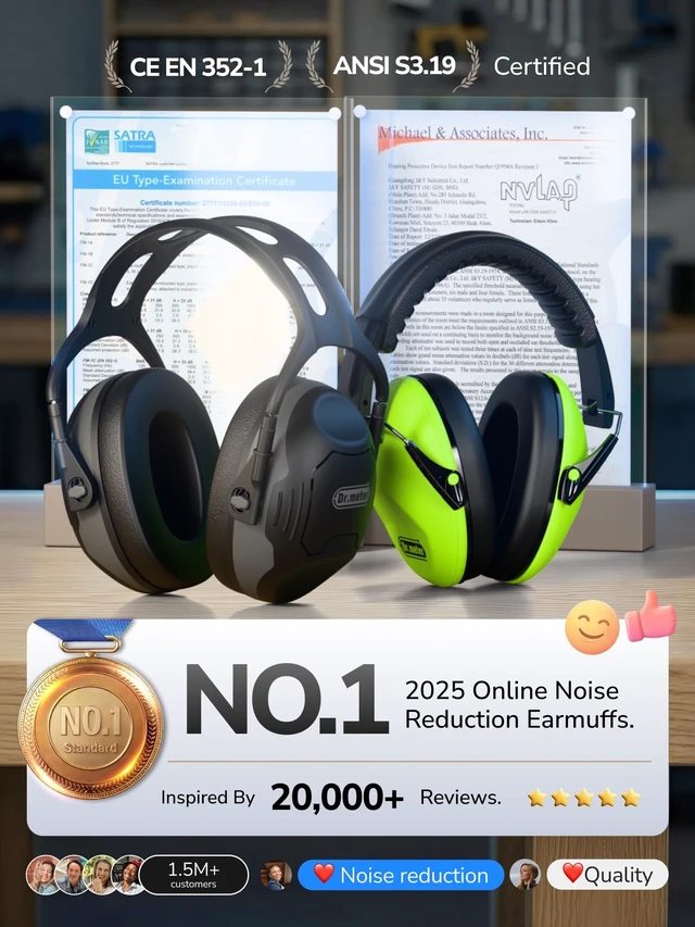 Alt view image 5 of 7 - C06 Noise Cancelling Ear Muffs, 28NRR Ear Protection for Adults | Noise Reduction Headphones Hearing Protection Earmuffs for Range, Mowing, Woodworking, Concerts, Races, Kids Autism Sensory