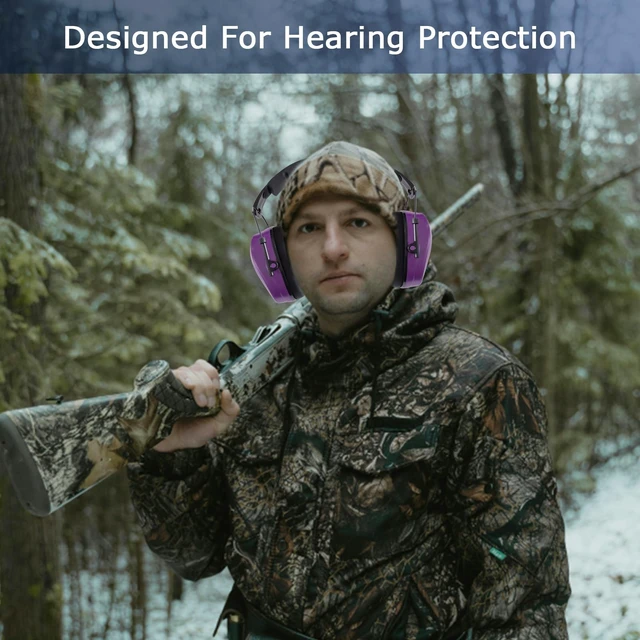 Alt view image 5 of 7 - Hearing Protection Ear Muffs SNR 29dB Noise Cancelling Headphones for Adults Kids Autism,Safety Earmuffs for Hunting,Shooting, Mowing, Construction(Purple)