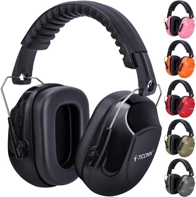 Main image of Noise Cancelling Ear Muffs for Adults, SNR 33dB Hearing Protection, Adjustable Safety Earmuffs for hunting, Construction (Black)
