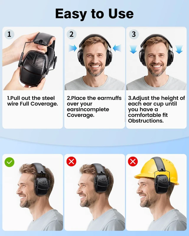 Alt view image 2 of 7 - Ear Protection SNR 35dB Hearing Protection Ear Muffs for Shooting