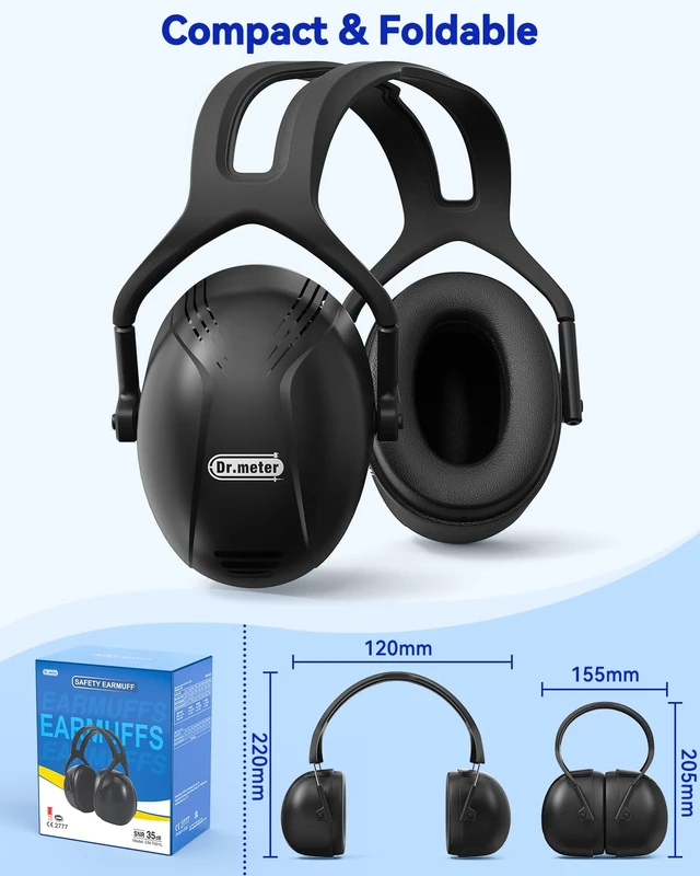 Alt view image 5 of 7 - Large Noise Cancelling Headphones for Adults, 35dB Noise Reduction | XL Noise Reduction Ear Muffs Safty Earmuffs, Ear Protection for Shooting Gun Range,Yard Work, Mowing, Construction, Workshops