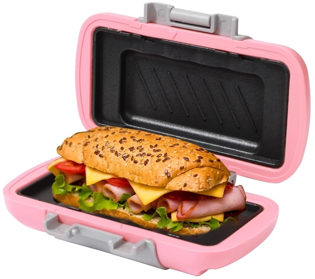 Main image of Small Microwave Toastie Sandwich Maker, Nonstick Plate Microwave Panini Grilled Cheese Maker, Versatile Wireless Small Toaster Hot Dog, Dishwasher Safe, Fast Cooking for Breakfast, Snacks, Pink