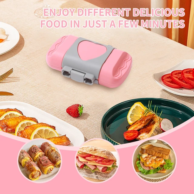 Alt view image 4 of 7 - Small Microwave Toastie Sandwich Maker, Nonstick Plate Microwave Panini Grilled Cheese Maker, Versatile Wireless Small Toaster Hot Dog, Dishwasher Safe, Fast Cooking for Breakfast, Snacks, Pink