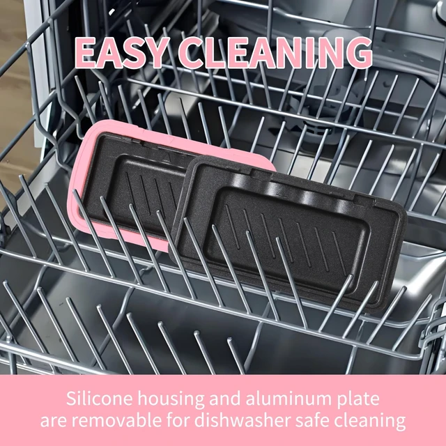 Alt view image 5 of 7 - Small Microwave Toastie Sandwich Maker, Nonstick Plate Microwave Panini Grilled Cheese Maker, Versatile Wireless Small Toaster Hot Dog, Dishwasher Safe, Fast Cooking for Breakfast, Snacks, Pink