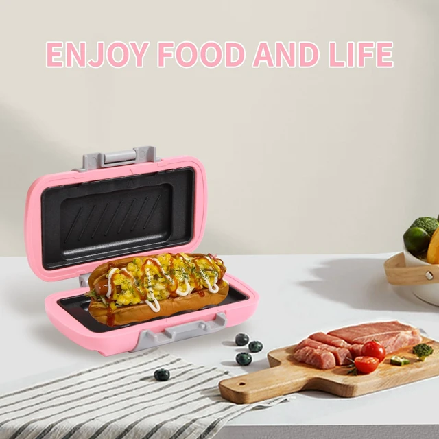 Alt view image 7 of 7 - Small Microwave Toastie Sandwich Maker, Nonstick Plate Microwave Panini Grilled Cheese Maker, Versatile Wireless Small Toaster Hot Dog, Dishwasher Safe, Fast Cooking for Breakfast, Snacks, Pink