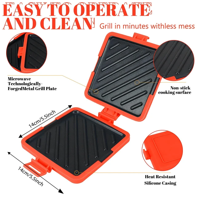 Alt view image 4 of 7 - Microwave Sandwich Maker - Microwave Toastie Sandwich Maker | 3-in-1 Toastie Panini Press with Dishwasher Safe Design No Electricity Needed Fast Cooking for Travel Friendly/Office/Home