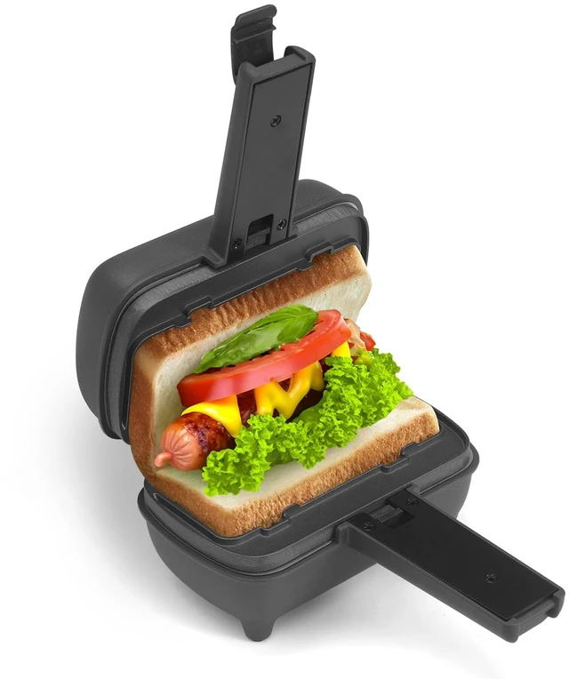 Main image of Mini Sandwich Maker with Removable Plates: Portable Grilled Cheese Maker, Electric Breakfast Sandwichera with Non-Stick Plates, Hot Sandwich Maker Press for Cooking Breakfast, Grilled Cheese