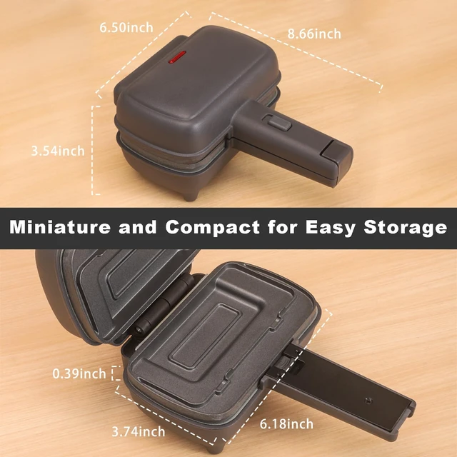 Alt view image 3 of 7 - Mini Sandwich Maker with Removable Plates: Portable Grilled Cheese Maker, Electric Breakfast Sandwichera with Non-Stick Plates, Hot Sandwich Maker Press for Cooking Breakfast, Grilled Cheese